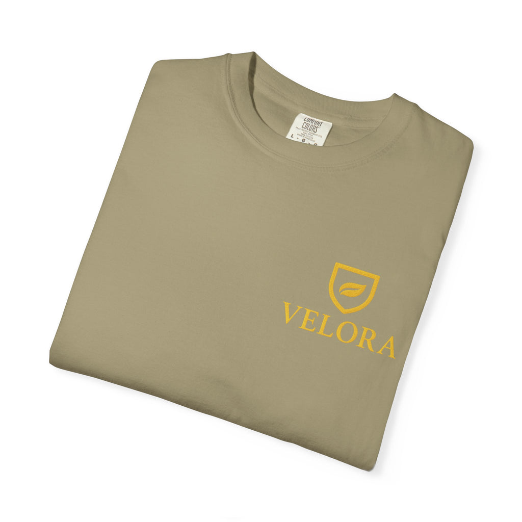 Velora “Strength & Kindness” Garment-Dyed Unisex Tee – Gold Edition
