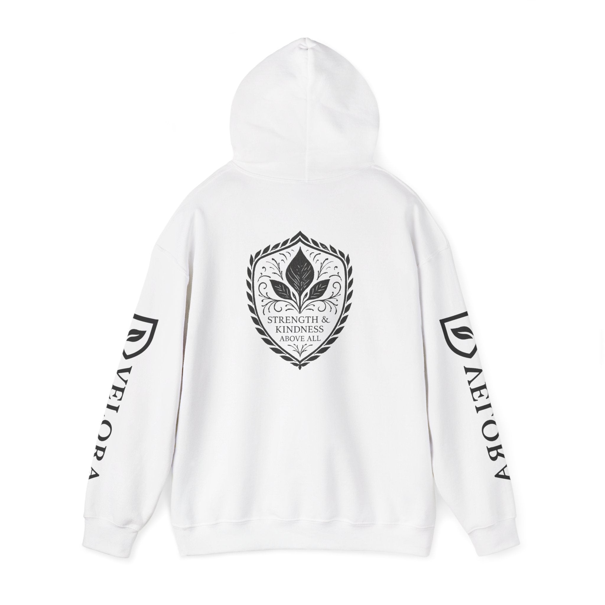 Velora Shield Hoodie - Embroidered Symbol of Strength & Kindness