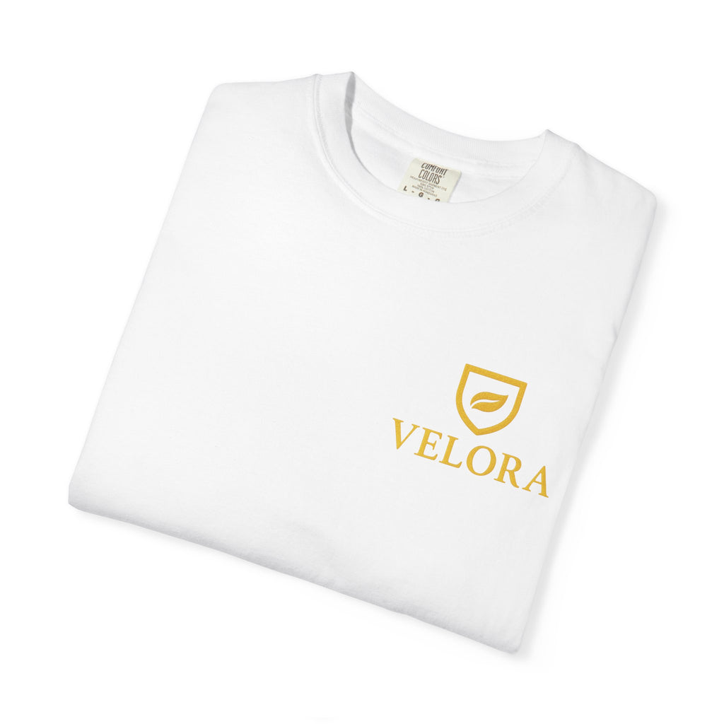 Velora “Strength & Kindness” Garment-Dyed Unisex Tee – Gold Edition