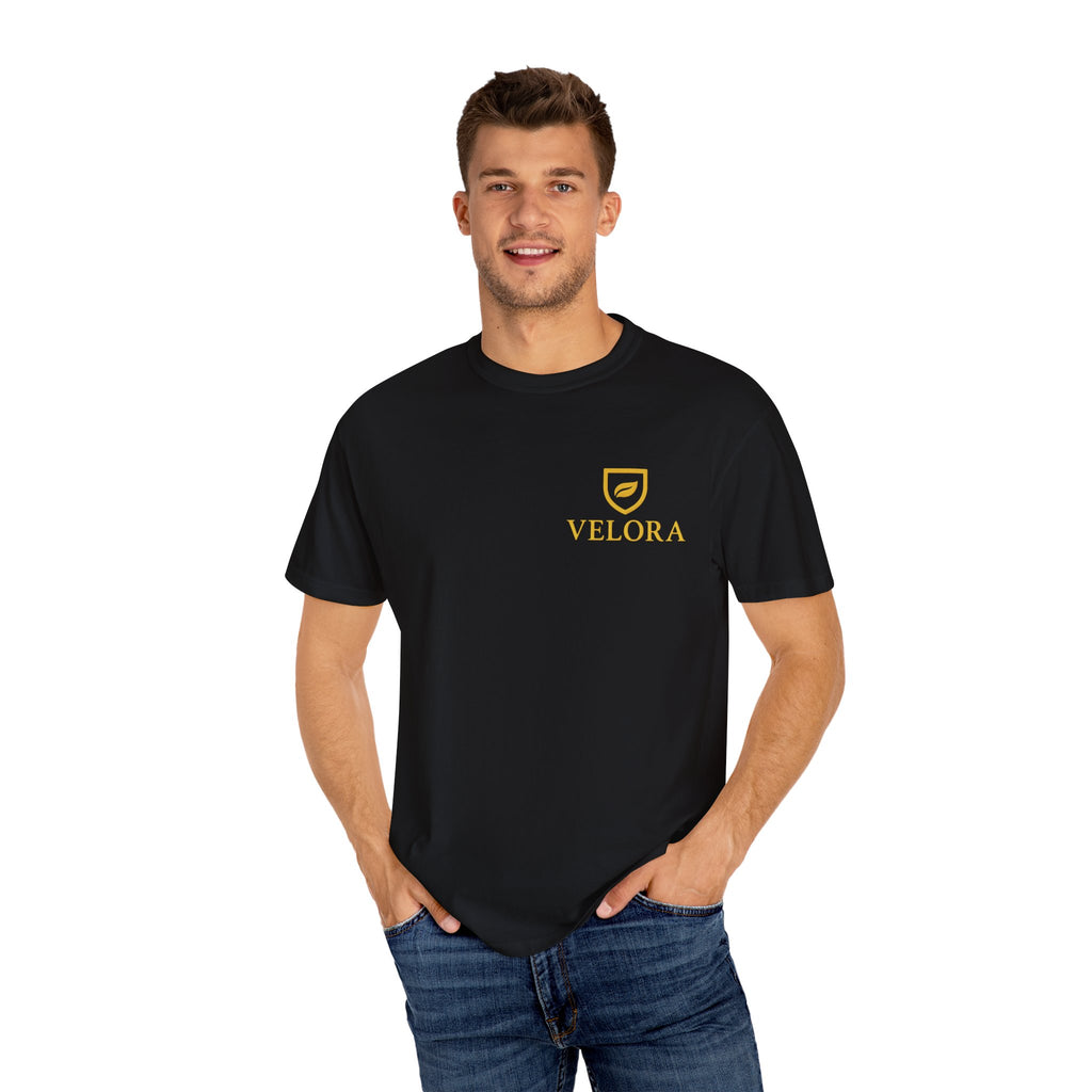 Velora “Strength & Kindness” Garment-Dyed Unisex Tee – Gold Edition