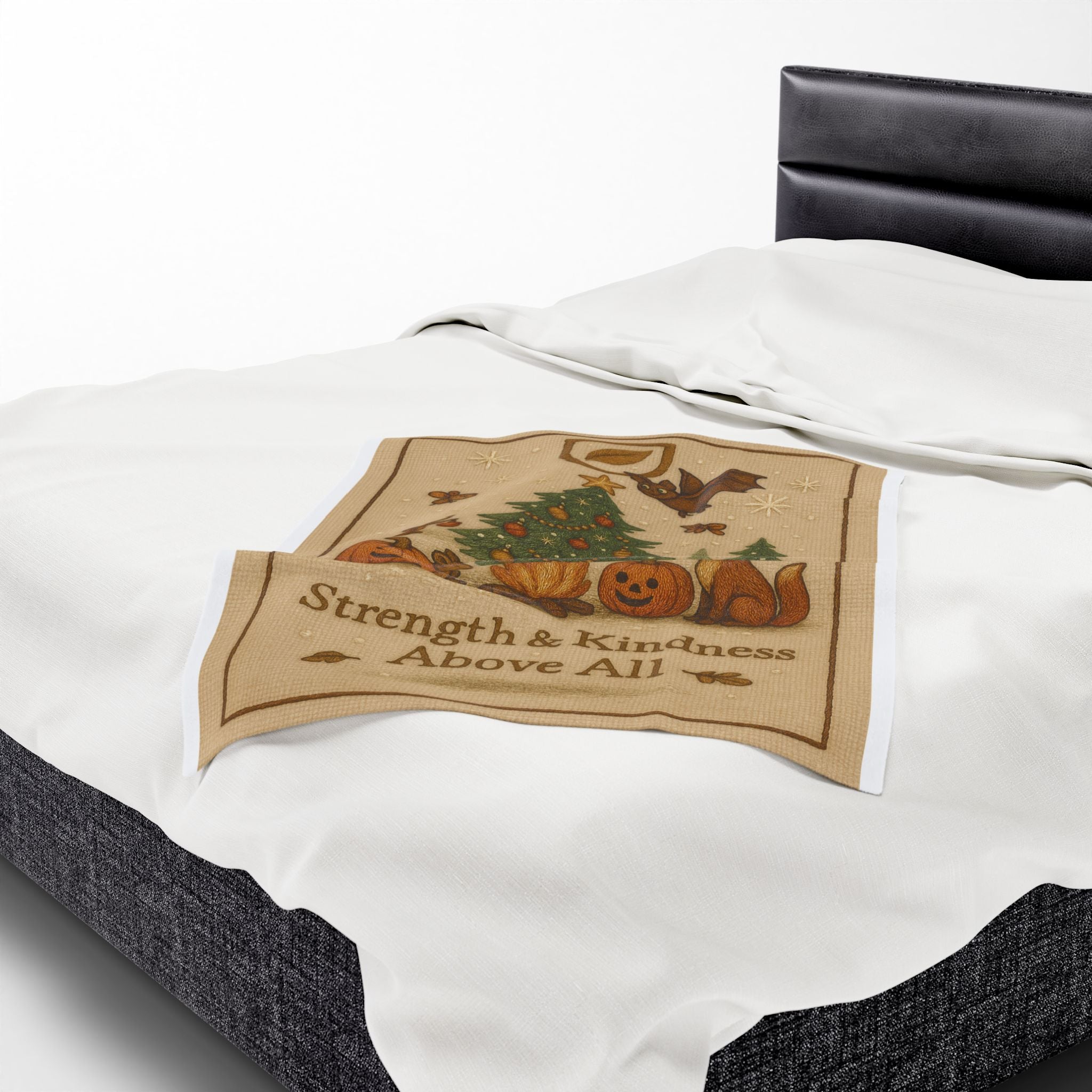 Velora Velveteen Plush Blanket - 'Strength & Kindness Above All'