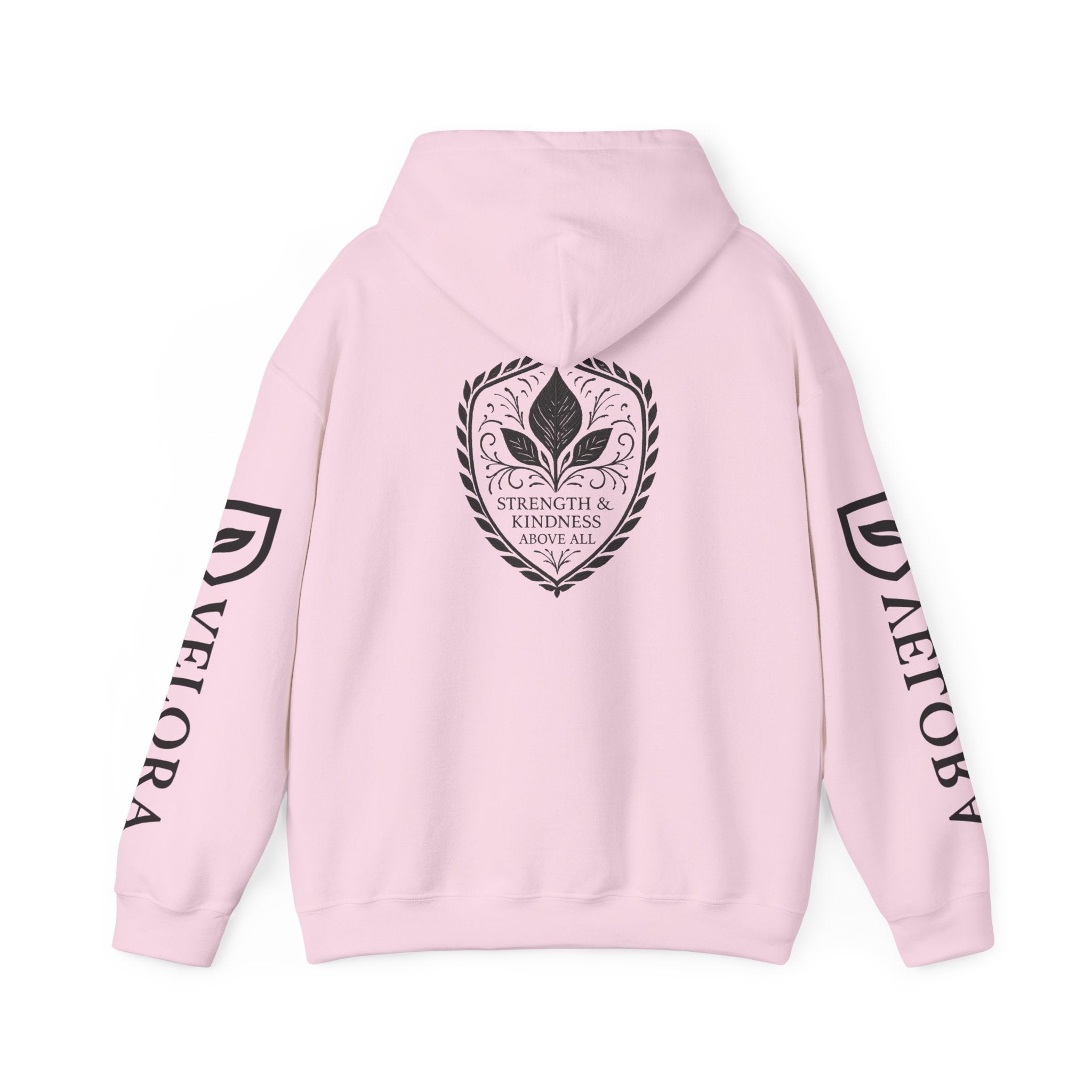 Velora Shield Hoodie - Embroidered Symbol of Strength & Kindness