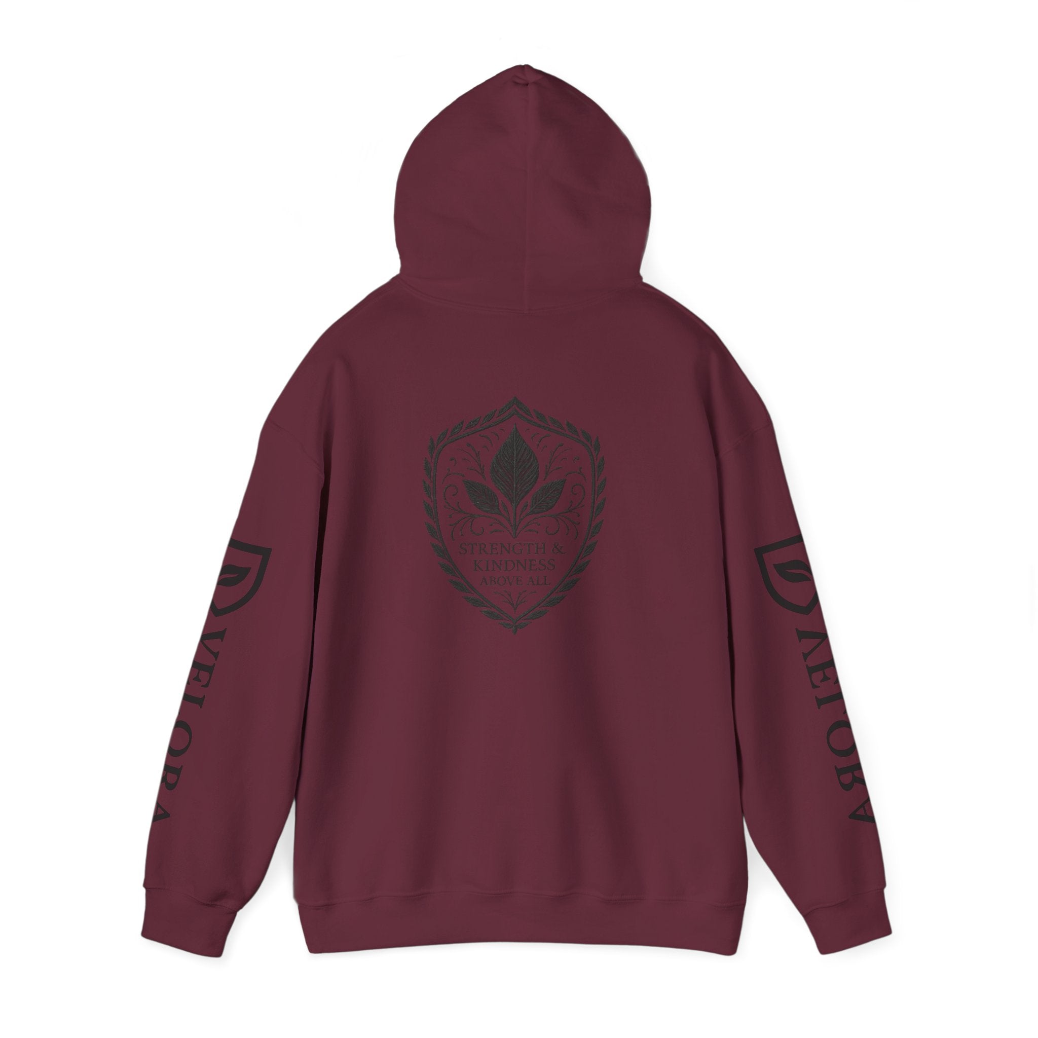 Velora Shield Hoodie - Embroidered Symbol of Strength & Kindness