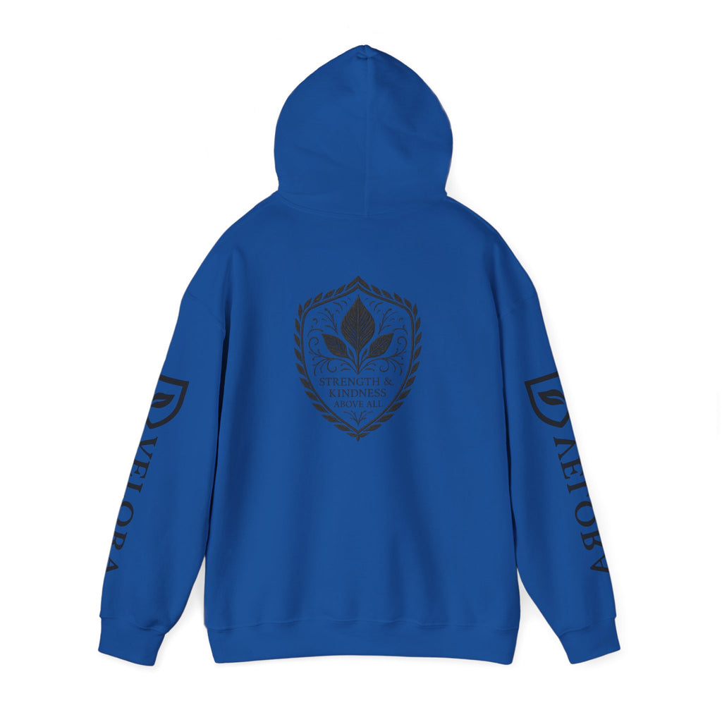 Velora Shield Hoodie - Embroidered Symbol of Strength & Kindness