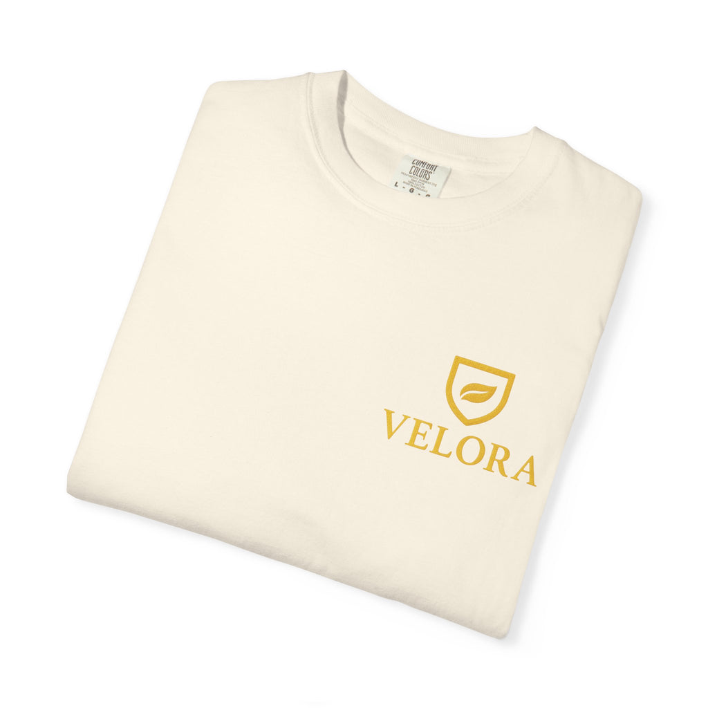 Velora “Strength & Kindness” Garment-Dyed Unisex Tee – Gold Edition