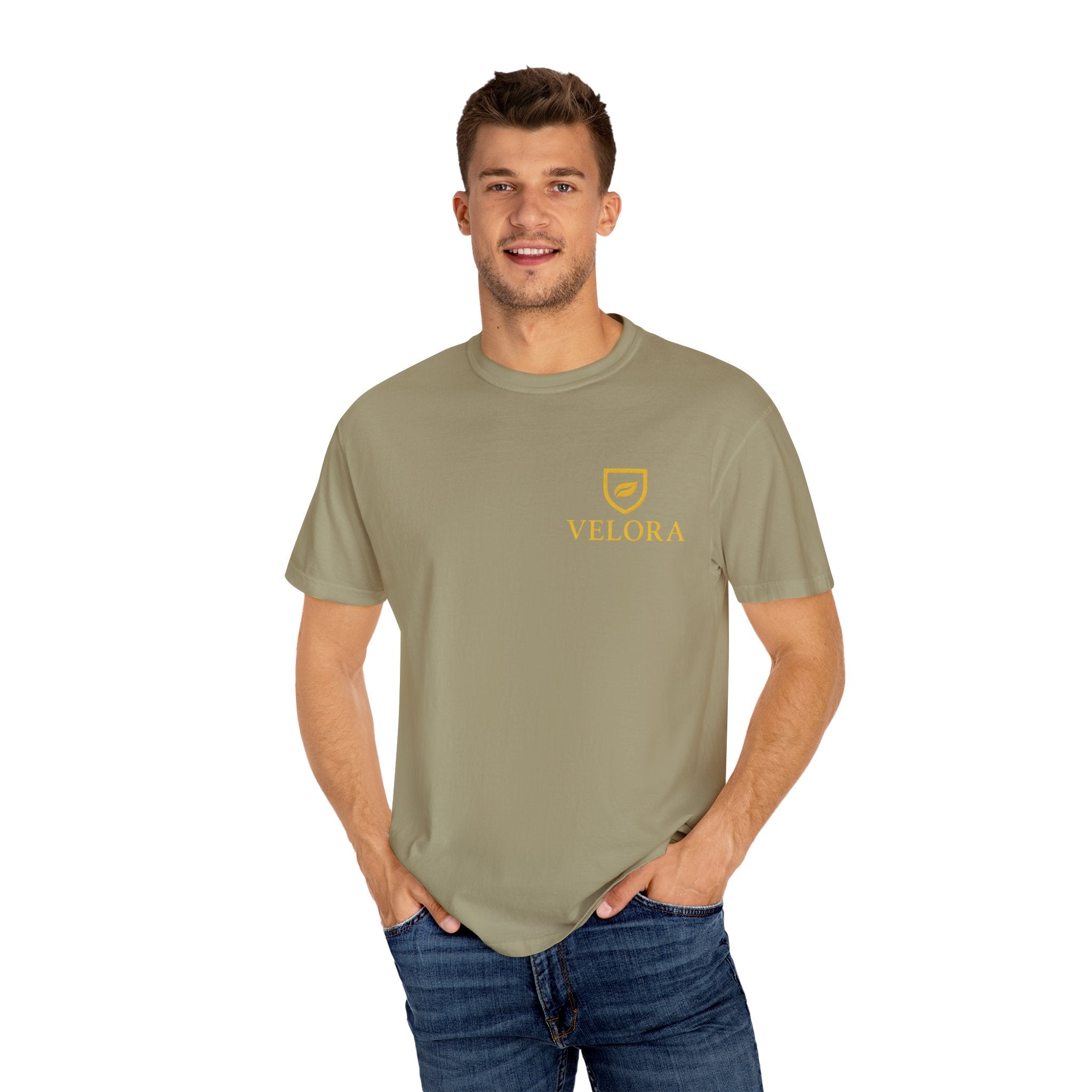 Velora “Strength & Kindness” Garment-Dyed Unisex Tee – Gold Edition