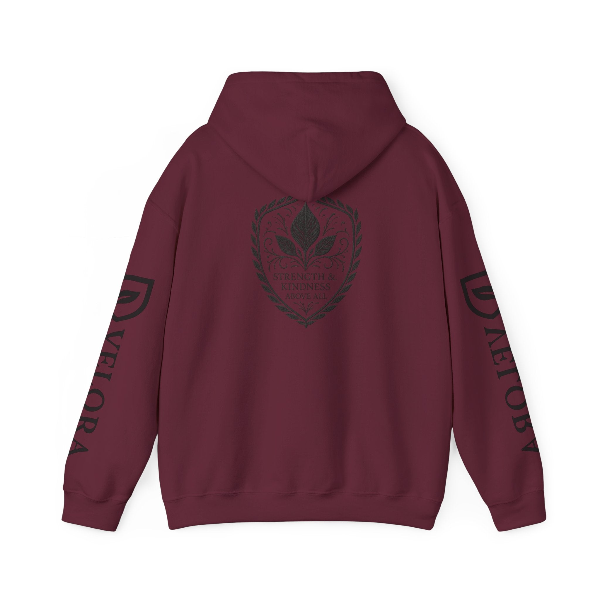 Velora Shield Hoodie - Embroidered Symbol of Strength & Kindness