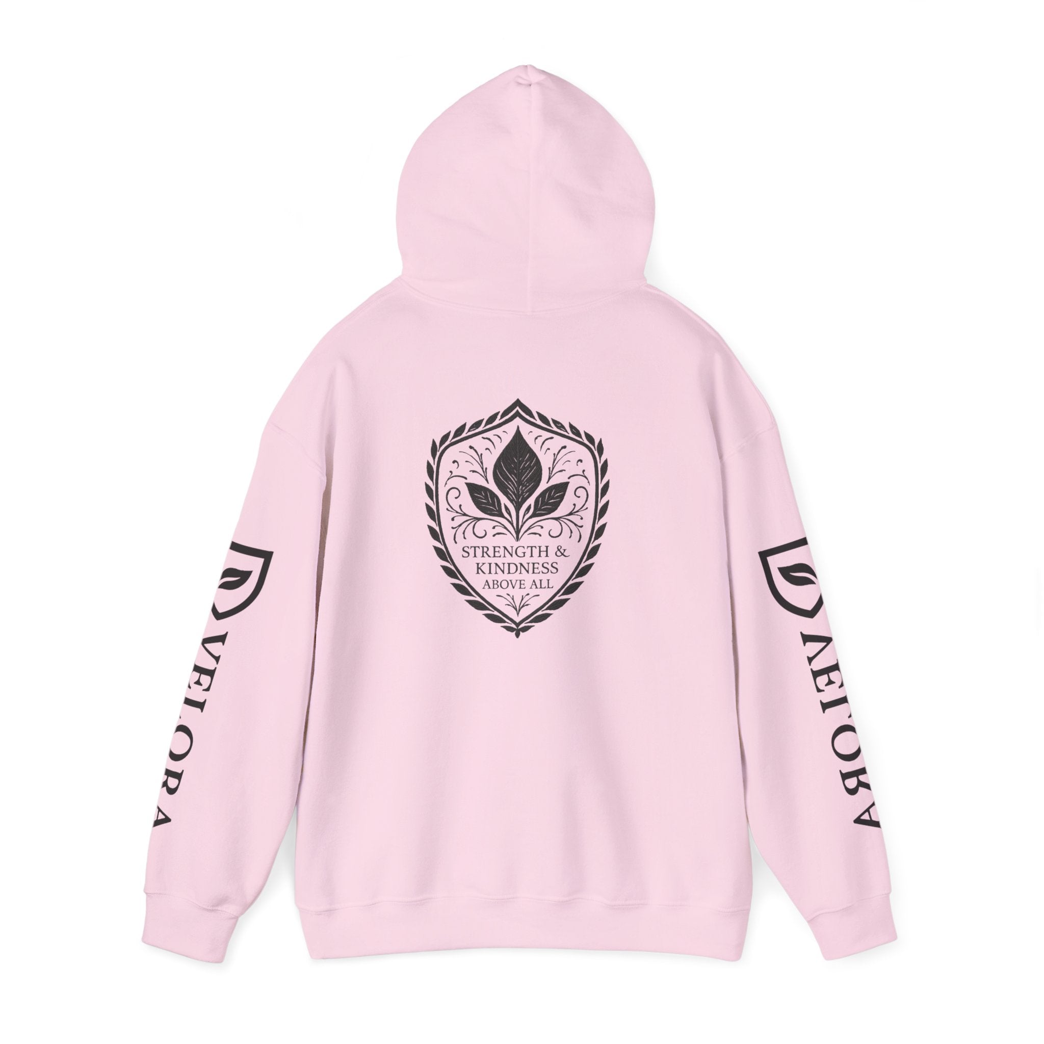 Velora Shield Hoodie - Embroidered Symbol of Strength & Kindness