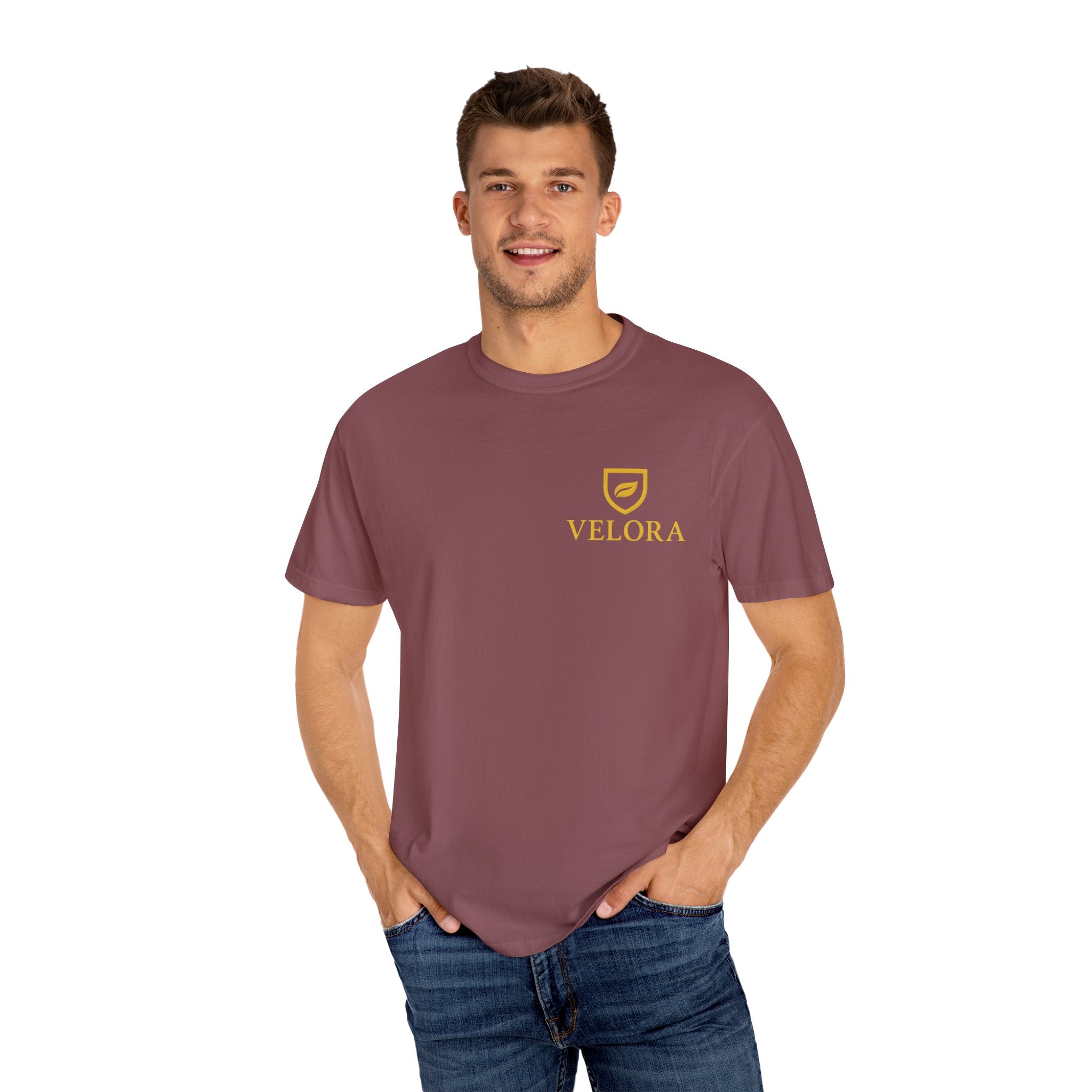 Velora “Strength & Kindness” Garment-Dyed Unisex Tee – Gold Edition