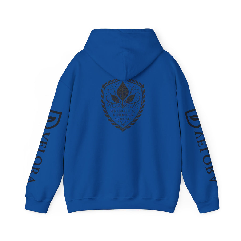 Velora Shield Hoodie - Embroidered Symbol of Strength & Kindness