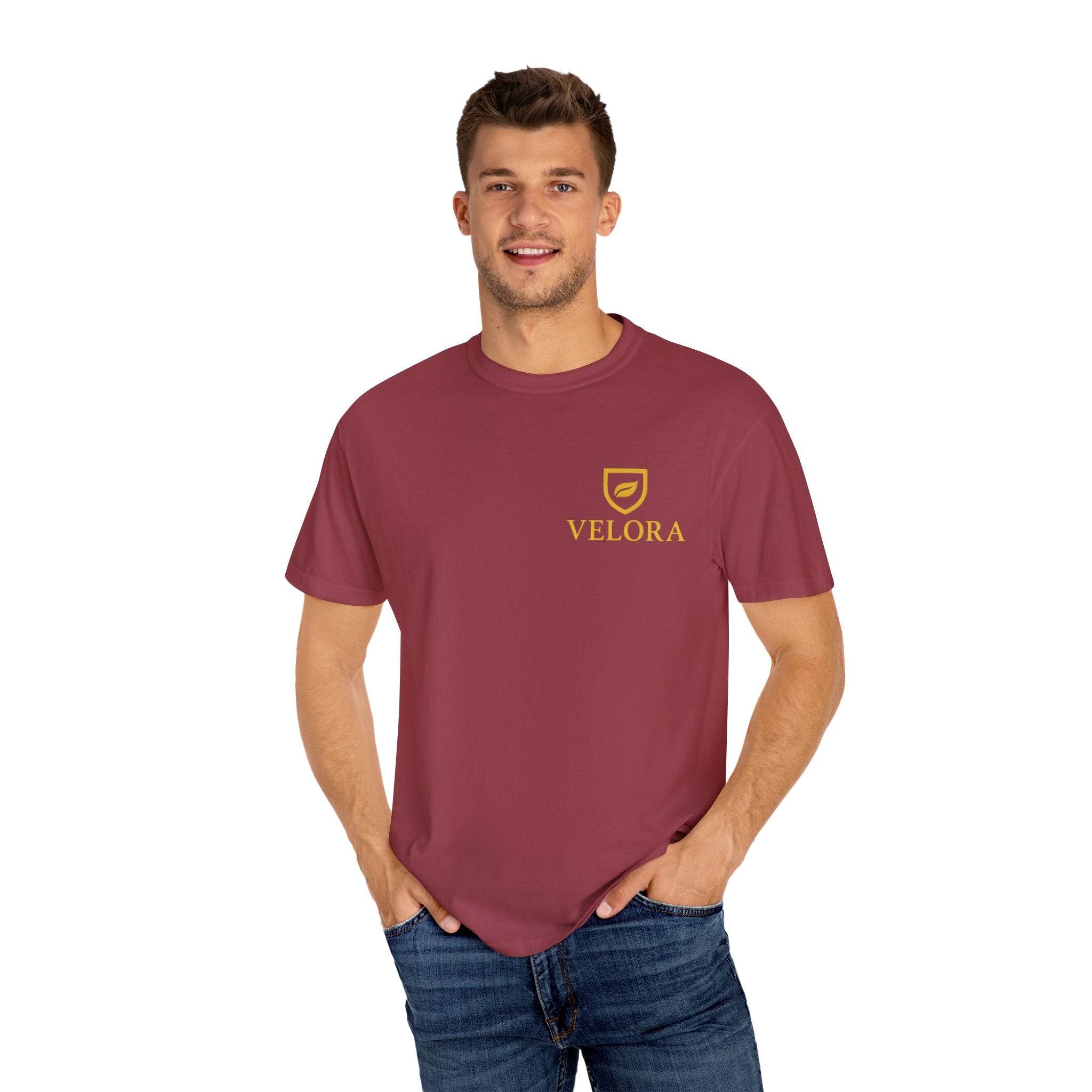 Velora “Strength & Kindness” Garment-Dyed Unisex Tee – Gold Edition