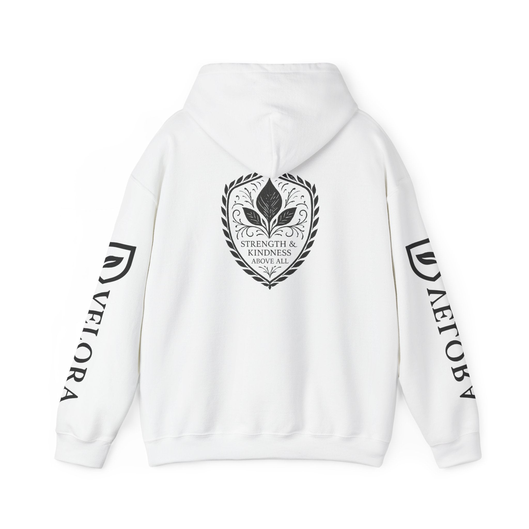 Velora Shield Hoodie - Embroidered Symbol of Strength & Kindness