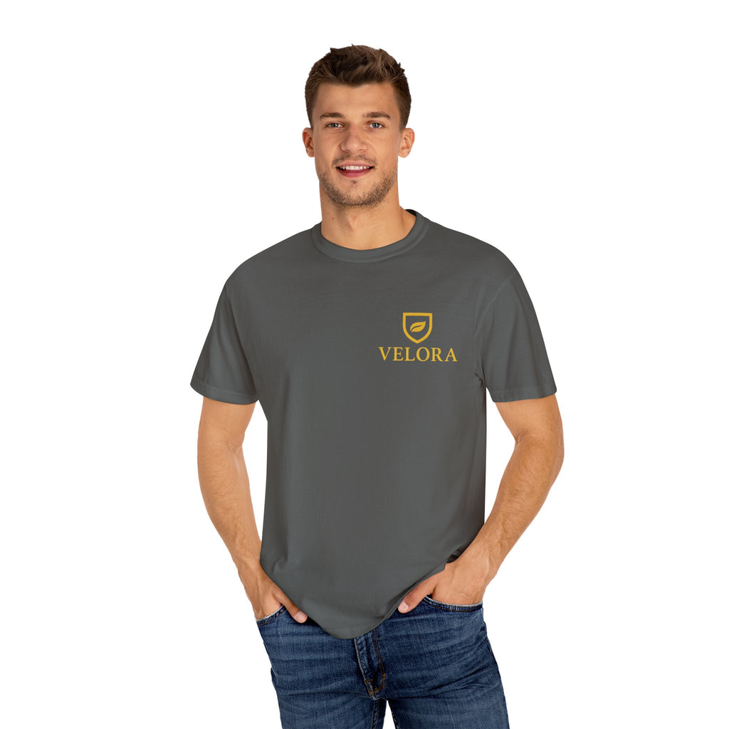 Velora “Strength & Kindness” Garment-Dyed Unisex Tee – Gold Edition