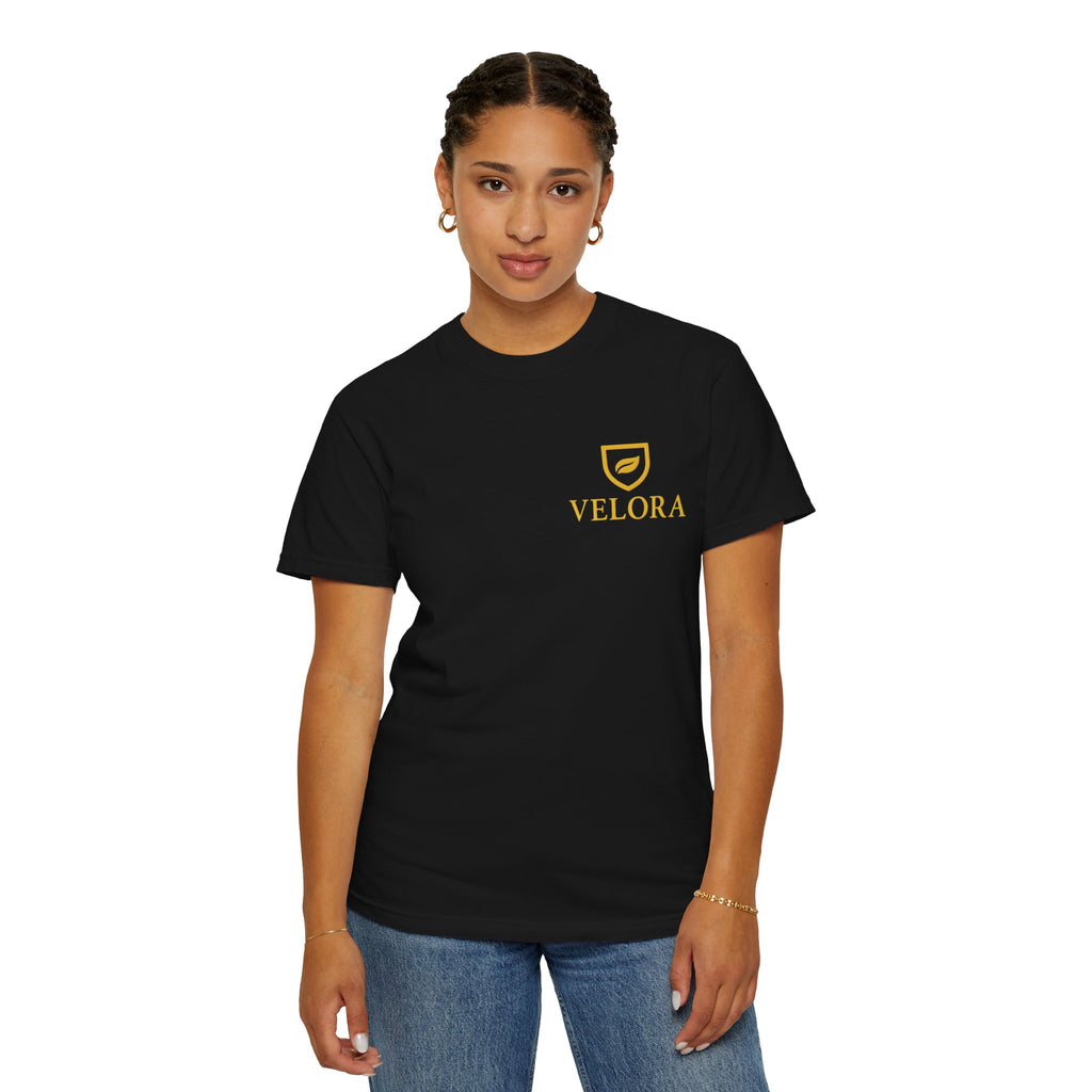 Velora “Strength & Kindness” Garment-Dyed Unisex Tee – Gold Edition