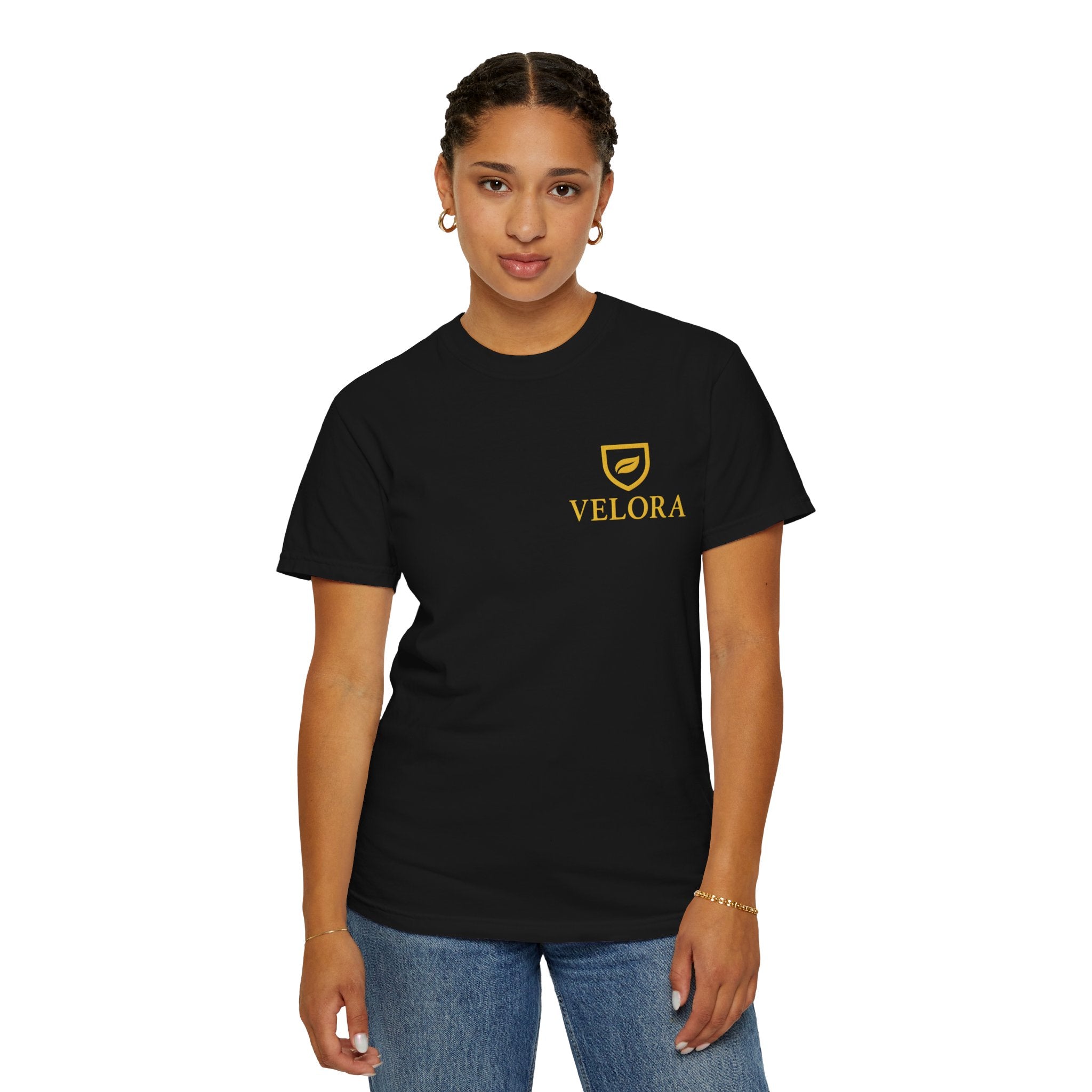 Velora “Strength & Kindness” Garment-Dyed Unisex Tee – Gold Edition