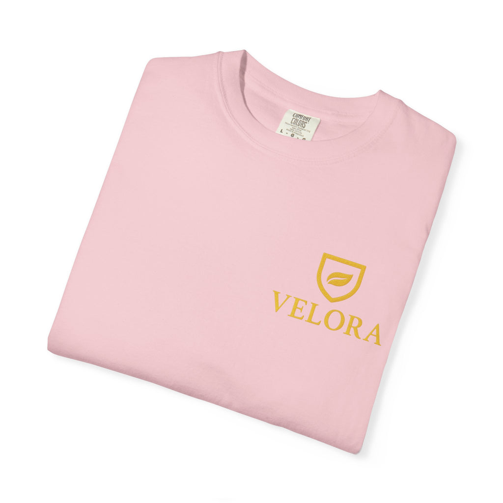 Velora “Strength & Kindness” Garment-Dyed Unisex Tee – Gold Edition
