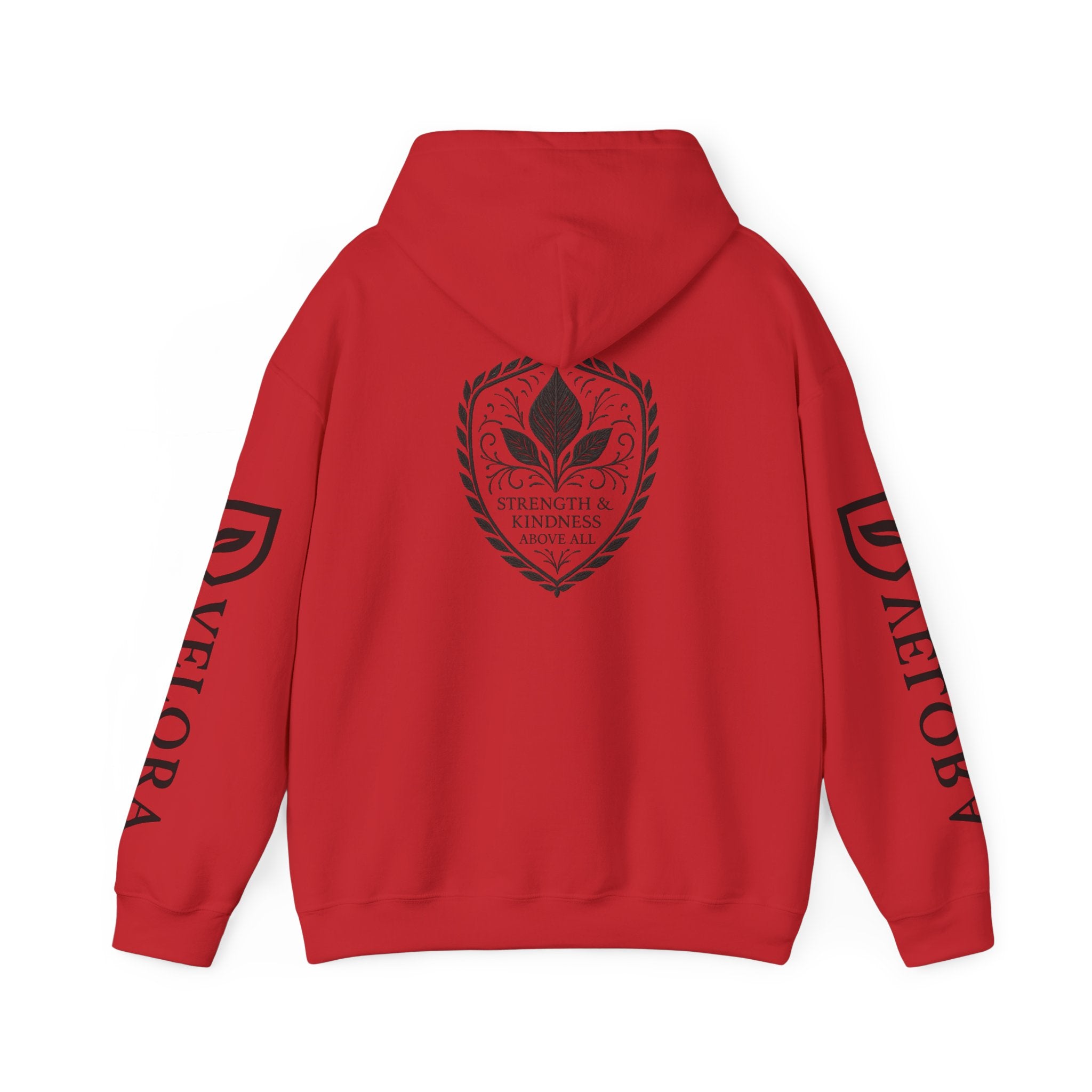 Velora Shield Hoodie - Embroidered Symbol of Strength & Kindness