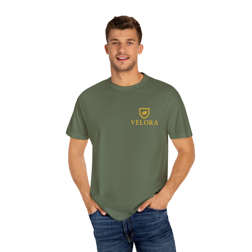 Velora “Strength & Kindness” Garment-Dyed Unisex Tee – Gold Edition
